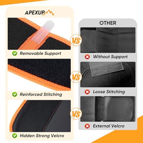 APEXUP Waist Trainer for Women Lower Belly Fat, Men Sweat Band, Stomach Wrap, Waist Trimmer with Removable Lumbar Support - Image 4