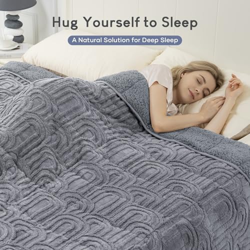 Cottonblue Jacquard Weighted Blanket for Adults 20 lbs Queen Size 60"x80" - Image 2