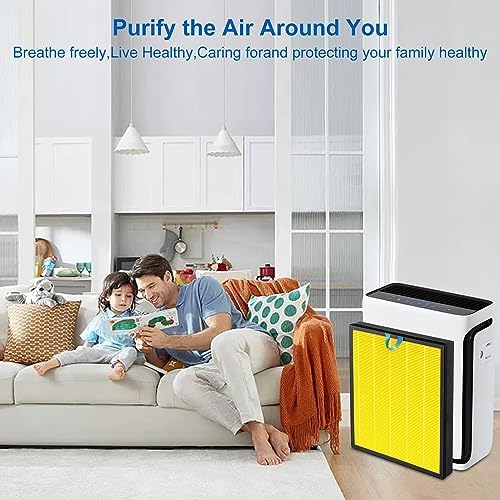 Vital 100S Pet Replacement Filter Compatible for Levoit Vital 100S Air Pu-ri-fier, 3 in 1 Filtration,Dust Pet Dander Filter&Pet Odor Activated Carbon Filter, Vital 100S-RF-PA(LRF-V102-YUS), Yellow, 2P - Image 7