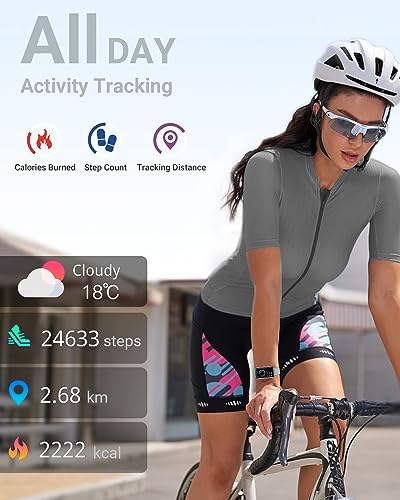 Amzhero Health Fitness Tracker with 24/7 Heart Rate, Blood Oxygen, Blood Pressure, Sleep Tracker, 5ATM Waterproof Activity Trackers with Step Tracker, Pedometer (S & L Bands Included) - Image 2