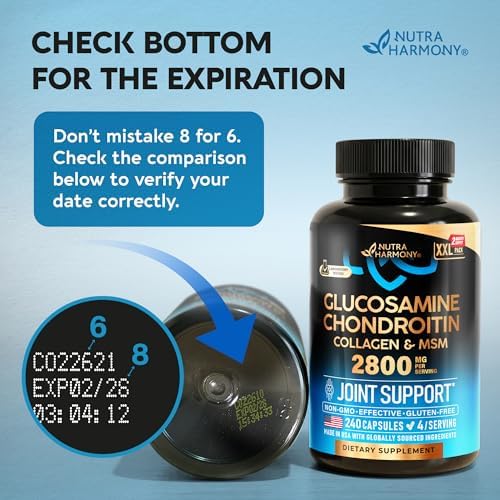Glucosamine Chondroitin MSM Collagen - Joint Supplements 2800 mg - 240 Caps - Image 6