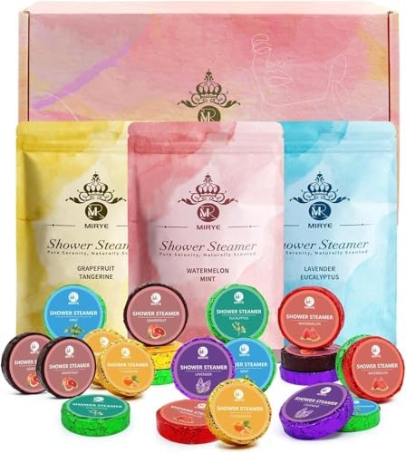 MR MIRYE Shower Steamers Aromatherapy, 24-Pack Shower Bombs Birthday Gifts for Women, Valentine's Day Gift with Eucalyptus Mint Lavender Watermelon Grapefruit Tangerine Essential Oils by MIRYE