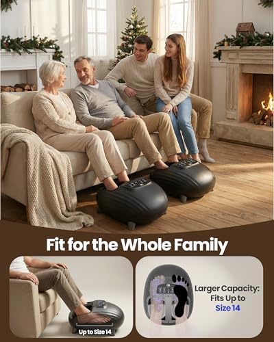 CILI Shiatsu FSA Foot Massager with Heat and Compression, Knead Rolling HSA Feet Massager for Neuropathy, Plantar Fasciitis, Remote Control, Up to Men Size 14", Christmas Gifts for Men Women - Image 6