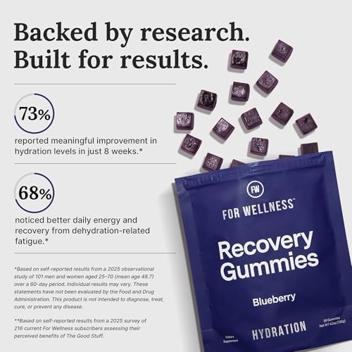 Electrolyte Recovery Gummies - Blueberry Flavor Hydration Gummies with VitaBlue - Blueberries & Electrolytes - Exercise Recovery, Energy Boost, Replenishment & Antioxidants Non-GMO, Vegan, 90ct - Image 5