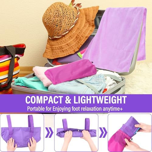 FillTouch 12 Pcs 15L Foldable Foot Soaking Tub Kit Portable Foot Bath Tub for Soaking Feet with Towel and Storage Bag Soak Spa Bucket for Travel Camping (Purple) - Image 5