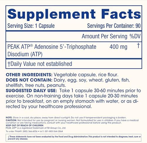 ProHealth Longevity ATP - 400 mg X 90 Servings, PeakATP Patented Pure ATP to Maintain Cellular Energy, Muscle Strength, and Cognitive Function, Supports Heart Health & Metabolic Efficiency (3 Pack) - Image 6