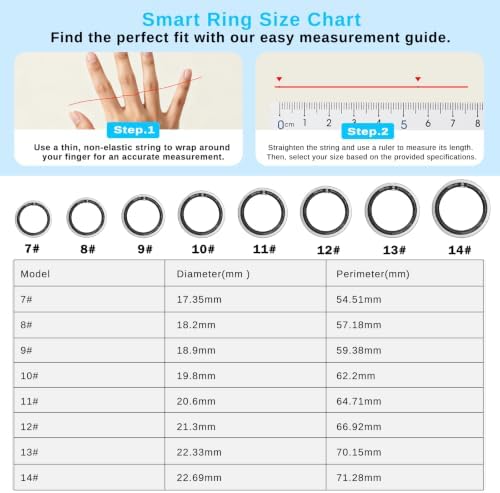 Smart Ring for Women & Men, Fitness and Health Tracker Ring(Silver 10) - Image 2