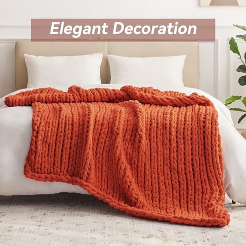 Negwoo Chunky Knit Throw Blanket, Knitted Throw Chenille Yarn, 50"*60" - Image 3