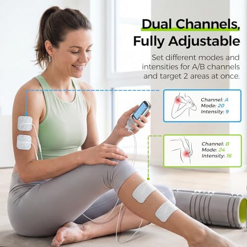 AUVON 24 Modes Dual Channel TENS Unit Muscle Stimulator for Pain Relief - Image 4