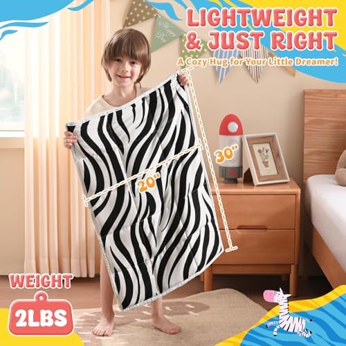 anfie Weighted Lap Pad 2 Pounds, Weighted Blanket(20"*30") Cooling Blanket for Resting,Weighted Throw Blanket for Travel Indoor Outdoor (White Zebra) - Image 4