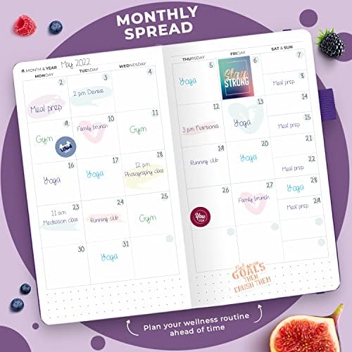 Clever Fox Wellness Planner & Food Journal Small Purple - Image 5