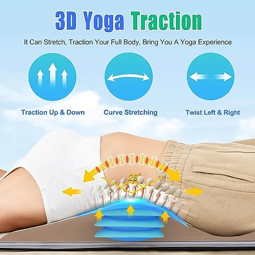 Full Body Massage Mat, 3D Body Stretching & Lumbar Traction, Back Heating, Traction Up & Down, Curve Stretch, Twist Left & Right, 4 Modes 3 Intensities 3 Heat Levels, PU Leather, Foldable, Fit 5'1-6'0 - Image 4