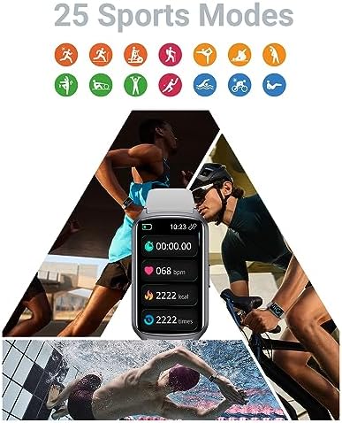 Amzhero Health Fitness Tracker with 24/7 Heart Rate, Blood Oxygen, Blood Pressure, Sleep Tracker, 5ATM Waterproof Activity Trackers with Step Tracker, Pedometer (S & L Bands Included) - Image 3