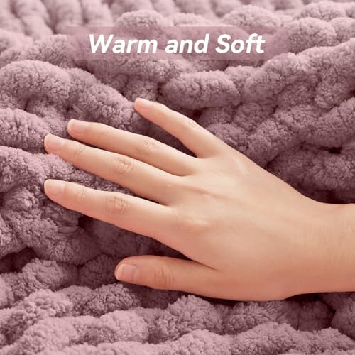 Negwoo Chunky Knit Throw Blanket, Knitted Throw Chenille Yarn, 40"*50" - Image 6