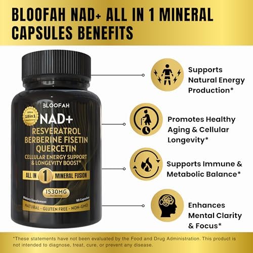 NAD+ Supplement 1530mg - Nicotinamide Riboside with Resveratrol 18 in 1 Herbal Supplement + Green Tea for Women & Men – Cellular Energy, Healthy Aging Support | 90 Vegan Capsules - Image 4