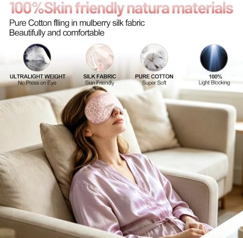 Silk Sleep Mask, Blackout Eye Mask for Sleeping with Adjustable Strap - Image 2