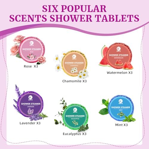 18-Pack Shower Steamers Aromatherapy, Self Care Birthday Gifts for Women Men, 6 Scented Organic Shower Bombs with Natural Essential Oils Relaxation Home SPA, Travel Essentials, Appreciation Gifts - Image 2