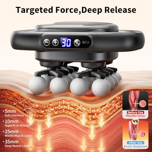 Mini Massage Gun, 2026 Upgrade Portable Deep Tissue Massager with 16 Heads & 3 Modes, 30 Intensity Levels, Ultra-Quiet for Neck, Back, Legs Pain Relief, Ideal for Women, Travel, Home & Office Use - Image 3