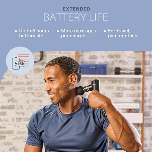 LifePro Dyna Mini Percussion Travel Massage Gun with 4 Speeds, USB-C & Case - Image 4