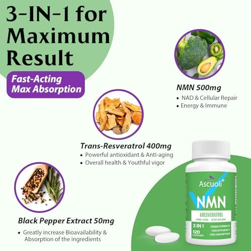 Sublingual NMN Resveratrol Supplement 950mg, 120 Lozenges (120-Day Supply) - Image 4