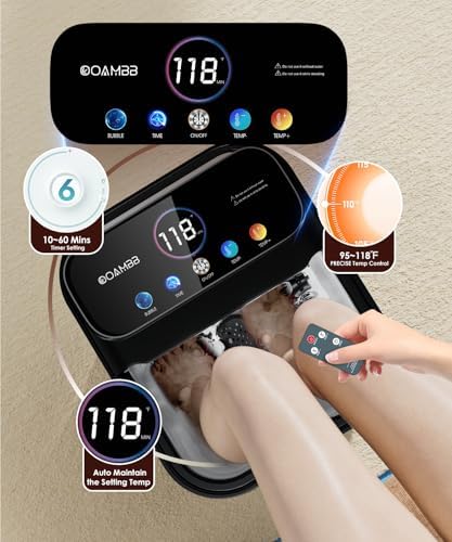 OOAMBB Collapsible Foot Spa Bath with Remote Control,Heat,Bubble,Timer - Image 4