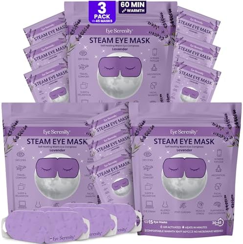 Eye Serenity Steam Eye Mask, Heated Eye Mask Fast Relief for Stye, Lavender by LureEssentials