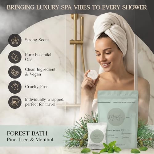 Pine Shower Steamers Aromatherapy 6 Pack – Pine Tree Menthol Shower Steamer for Sinus Relief, Stress Relief & Self Care – Fresh Spa Shower Bombs for Women & Men - Image 2