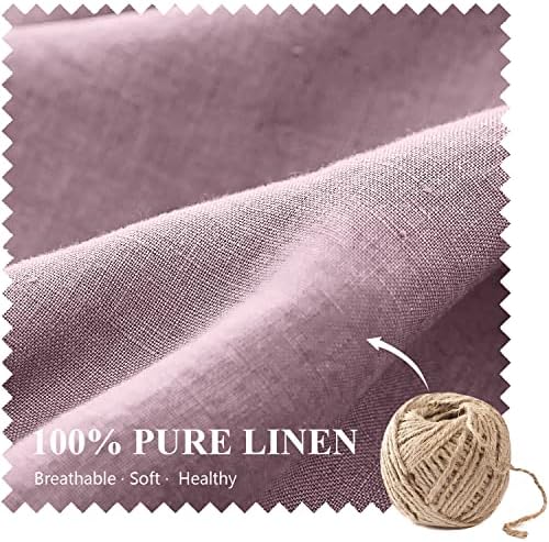 Simple&Opulence 100% Linen Lumbar Pillow Cover 12 x 20 Inches Set of 2 Rectangular Decorative Throw Cushion Cover for Couch Sofa Bed Living Room Office Soft Breathable Farmhouse - Purple - Image 2