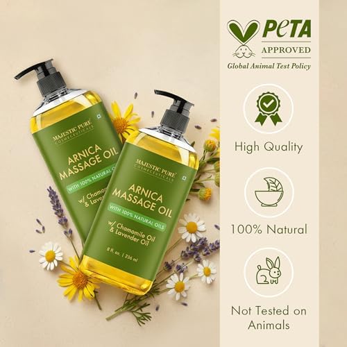 Majestic Pure Arnica Massage Oil for Men & Women, 8 Fl Oz, 2-Pack - Image 3