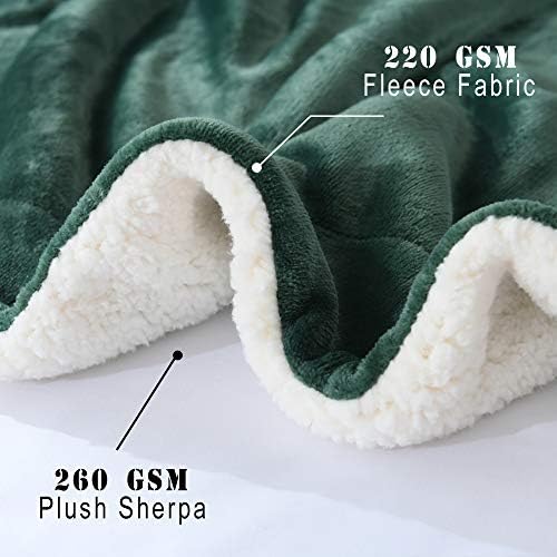 NANPIPER Throw Blanket Reversible Sherpa Flannel Blanket Super Soft Fuzzy Plush Fleece Microfiber for Bed/Couch(60"x80",Olive Green) - Image 4
