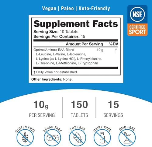 OptimalAmino | Essential Amino Acid Tablets | 150 Count - Image 2