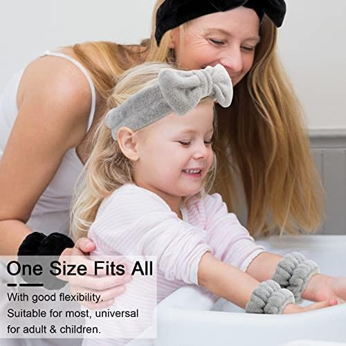 WHAVEL 6PCS Spa Headband and Wristbands Set, Face Wash Headband Wrist Bands for Washing Face Makeup Skincare Hair Band Skin Care Accessories Tools - Image 3