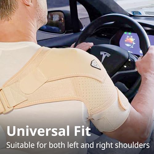 FIGHTECH Shoulder Brace for Torn Rotator Cuff | Pain Relief, Support and Compression Sleeve Wrap Stability Recovery Fits Left Right Arm, Men & Women (Nude), Large/X-Large (Pack of 1) - Image 4