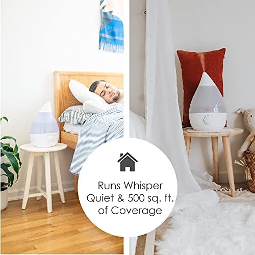 Crane Ultrasonic Cool Mist Humidifier for Bedroom, Baby Nursery, Kids Room, Plants, or Office, Large 1 Gallon Tank, Filter Optional, White - Image 4