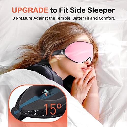 INNELO Sleep Mask for Side Sleeper, 3D Zero-Pressure, 100% Blackout, Nap - Image 2