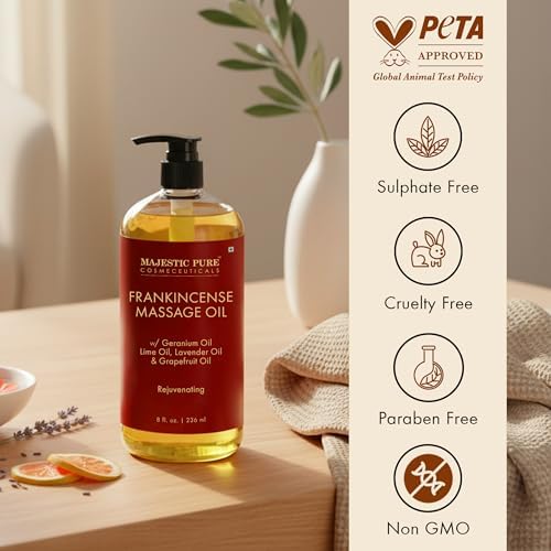 Majestic Pure Frankincense Massage Oil, Aromatherapy Body Oil, 8 Fl Oz - Image 3