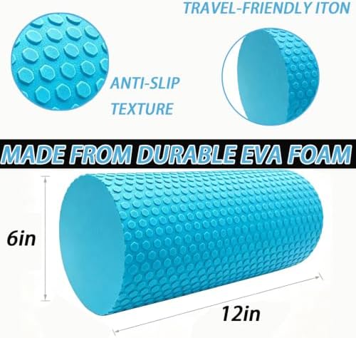 Foam Roller for Exercise, Pilates, Back Physical Therapy, 12" X 6" Round - Image 2