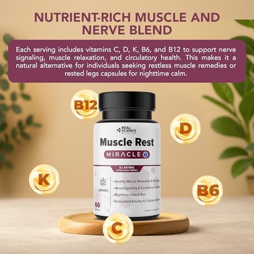 Real Science Muscle Rest – Natural Muscle Relaxer Capsules for Post-Exercise Recovery & Relaxation – with Vinitrox & GABA for Circulation, Oxygen Delivery & Nerve Support, Made in USA, 60 Capsules - Image 5