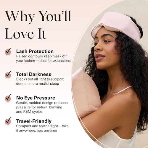 Kitsch Contour Satin Sleep Mask | Eye Masks for Sleep - Blush - Image 3