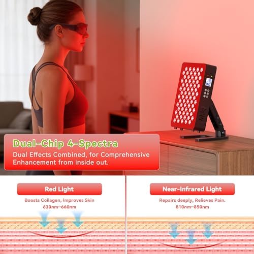 Red Light Therapy for Body, 660nm 850nm Near Infrared Lamp with Timer and Remote, 70 Dual Chip LEDs Device with 350W of Power, Ideal for Face and Body (M70) - Image 3