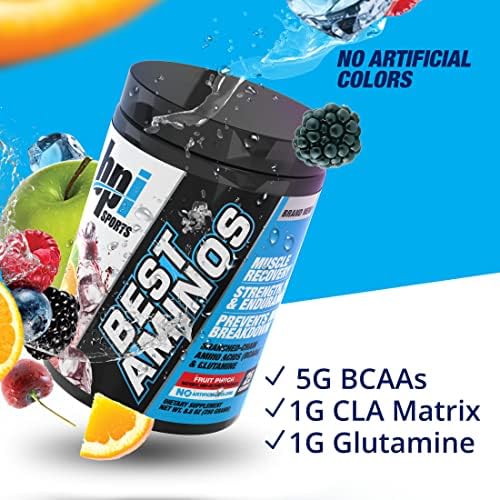 BPI Sports Best Aminos - BCAA Powder Post Workout & Glutamine Recovery Drink with Branched Chain Amino Acids for Hydration & Recovery, for Men & Women - Fruit Punch - 25 Servings (Pack of 5) - Image 6