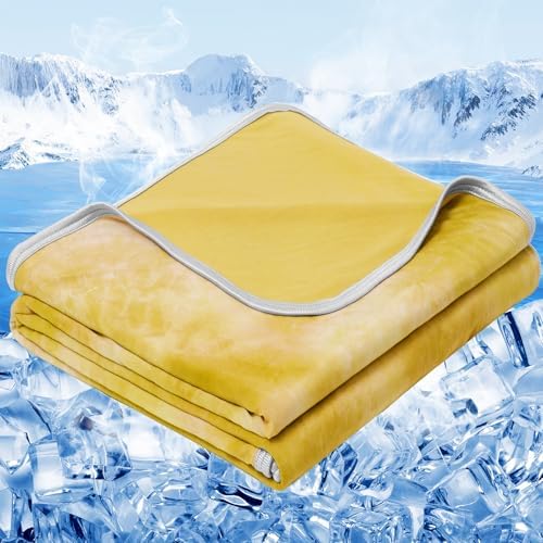 inhand Cooling Throw Blanket for Hot Sleepers (50"x60", Ginger Yellow) by inhand