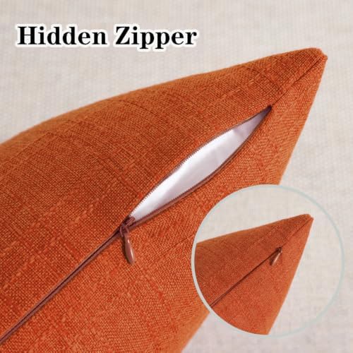 Kevin Textile Outdoor Waterproof 24”x24” Pillow Covers 2 Pack, Dark Orange - Image 3