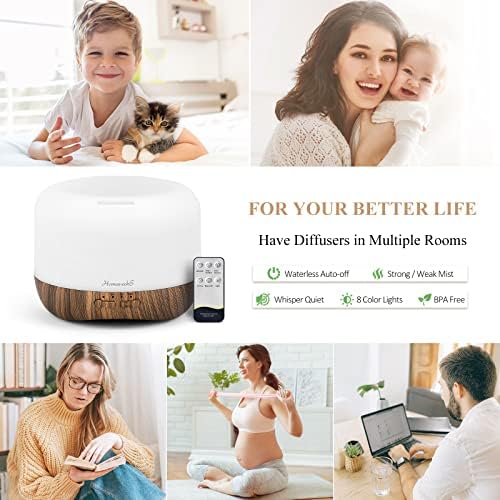 Homeweeks Essential Oil Diffuser for Room Aromatherapy Scent Diffuser - Image 2