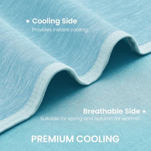 TOPCEE Cooling Blanket(60"x90"Twin Size)for Night Sweats Absorbs Heat to Keep Adults, Children Cool on Warm Nights, Q-Max 0.5 Cooling blankets for Hot Sleepers, Ultra-Cool Lightweight Blanket for Bed | Absorbs Heat Cold Summer Blanket for Night Sweats ... - Image 5