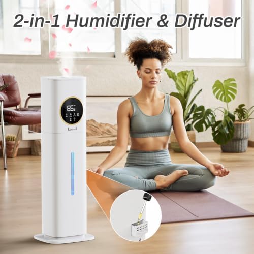Humidifier Large Room, 2.1Gal/8L Humidifiers for Bedroom Home with Essential Oil Diffuser, Top Fill Whole House Cool Mist Humidifiers for Plants Baby Kids Adults Office, White - Image 6