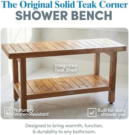 AquaTeak Spa 36" Teak Shower Bench - Image 3