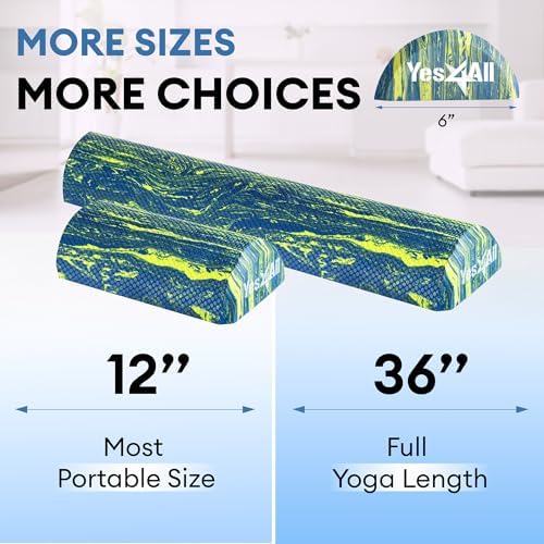Yes4All EVA Firm Foam Roller for Stretching, Half Yoga Back Roller for Muscle Massage for Pilates, Yoga, Balance & Core Exercises - 12/36 inches - Image 3