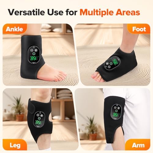 2PCS Cordless Neuropathy Foot Massager, Ankle Massager for Pain Relief, Ankle Heating Pad Plantar Fasciitis Relief, Black - Image 4