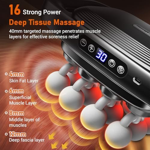 16-Head Massage Gun Set for Deep Tissue Massage, 3 Modes - Image 4